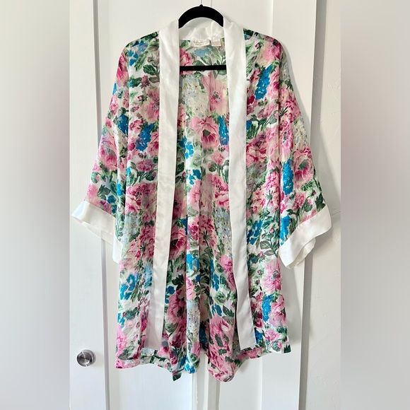 Vintage Victoria Secret Nightgown Robe Set Lace Slip Chemise Gold Label Boudoir - Picture 5 of 10